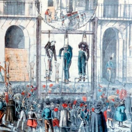 Ejecución de los acusados por el asesinato de Facundo Quiroga, pintura de Adrianne Macaire