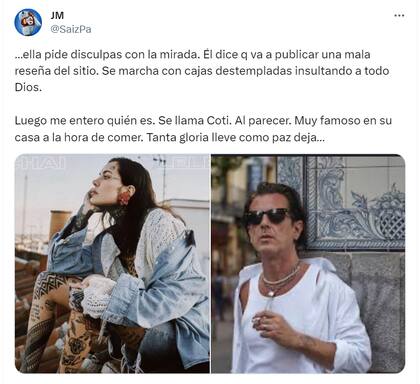 El de X dio su versión en las redes sociales
