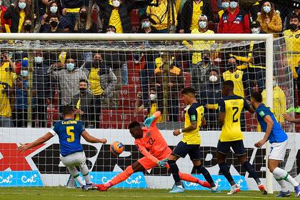 El 1-0 de Brasil, marcado por Casemiro, cuando recién empezaba el partido, en Quito
