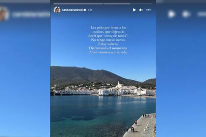 El 20 de febrero Cande Tinelli afirmó que estaba soltera (Foto Instagram @candelariatinelli)
