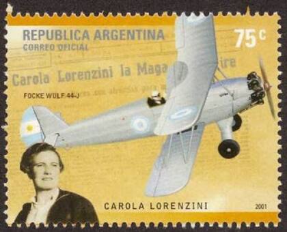 El 24 de noviembre de 2001 el Correo Argentino emitió un sello postal conmemorativo en homenaje a Carola Lorenzini