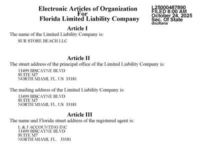 El 24 de octubre, dos días antes de las elecciones, Vallejo creó cuatro empresas en Miami.