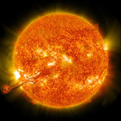 El 31 de agosto de 2012, el Sol emitió un largo filamento de material hacia el espacio (Foto: NASA)