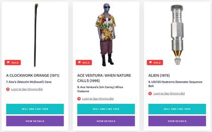 El 4 de septiembre de 2025 se subastaron 433 objetos de series y películas (Propstore Auction)