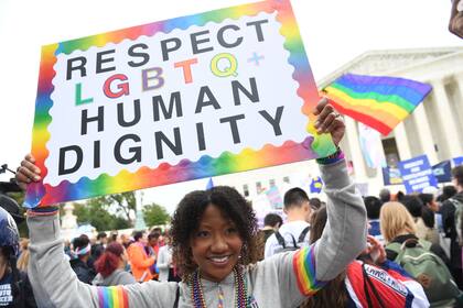 El 8 de octubre de 2019, los manifestantes a favor de los derechos LGBT se reunieron frente a la Corte Suprema de Estados Unidos para protestar contra la discriminación en el lugar de trabajo basada en la orientación sexual.