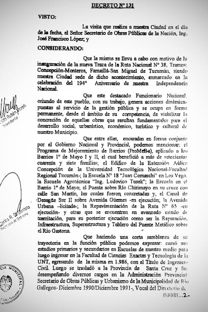 El 9 de julio de 2010, José López es declarado "Huésped de Honor" en la ciudad que lo vio nacer