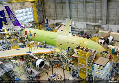 El A380, en su proceso de fabricación