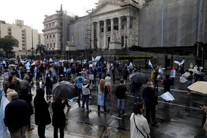 El acampe del 26A frente al Congreso