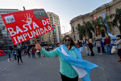 El acampe frente al Patio Olmos en la ciudad de Córdoba