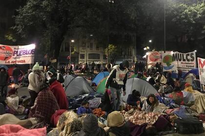 El acampe se hizo alrededor del Ministerio de Salud y Desarrollo Social