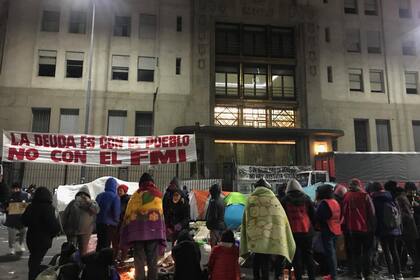 El acampe se hizo alrededor del Ministerio de Salud y Desarrollo Social