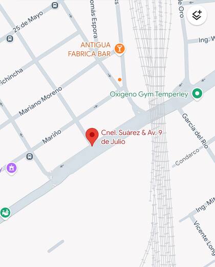 El accidente ocurrió en la intersección de 9 de julio y Coronel Suárez