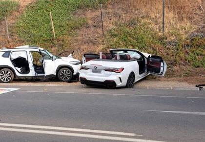 El accidente que involucró a dos autos.