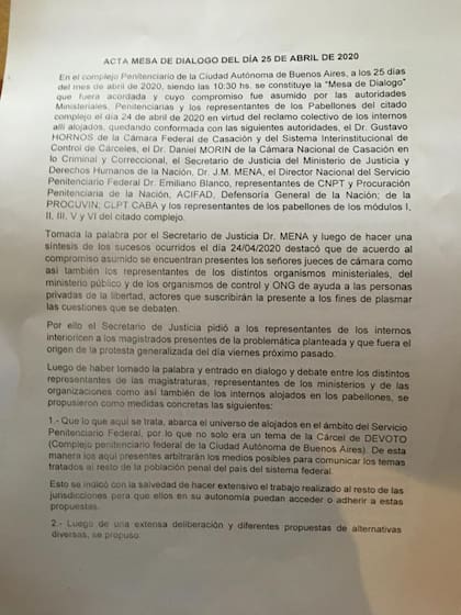 El acta firmada