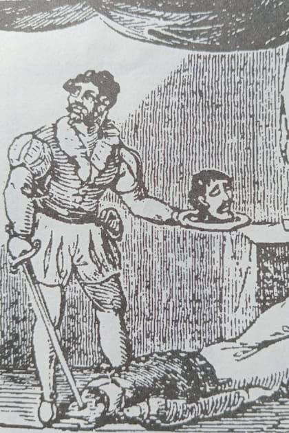 El acto de decapitación presentado por el ilusionista Mr. Nelson se anunciaba como el "Duelo de un federal con un salvje unitariom en el que el primero degollará al segundo"