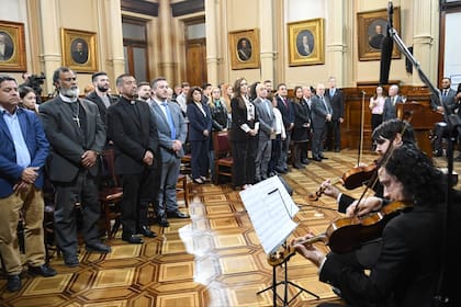 El acto por el papa Francisco en el Senado. Foto: oficial