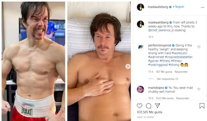 El actor aumentó seis kilos en tres semanas. Fuente: Instagram