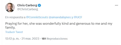 El actor Chris Carberg le dedicó un mensaje de apoyo