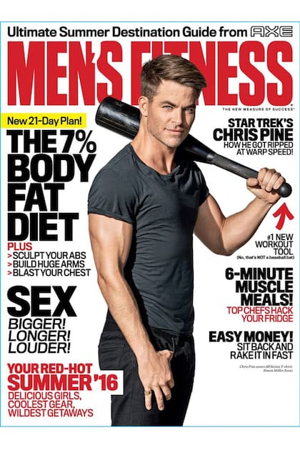 El actor Chris Pine, fanático de las clavas, en la portada de Men´s Health