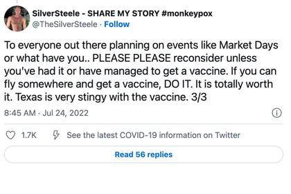 El actor contó su experiencia con la viruela de mono en sus redes sociales