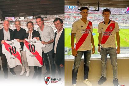 El actor Fabián Vena y los hermanos Juan Manuel y Fran Cerúndolo fueron a alentar a River en el partido contra Argentinos