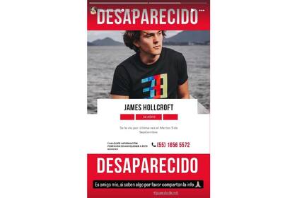 El actor James Hollcroft fue reportado como desaparecido