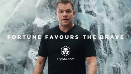 El actor Matt Damon es una de las caras de la campaña de Crypto.com con el eslogan "La fortuna favorece a los valientes"