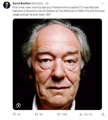 El actor Michael Gambon murió a los 82 años