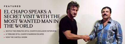 El actor Sean Penn junto al "Chapo" Guzmán