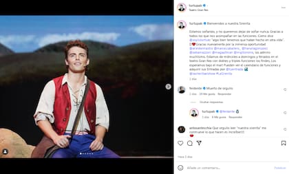 El actor uruguayo expresó su felicidad por el estreno de La Sirenita y su pareja dejó en evidencia lo orgulloso que está de él (Foto: Instagram @turtupab)