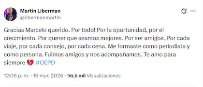 El adiós de Liberman a Marcelo Araujo