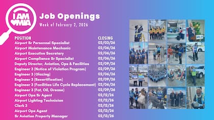 El Aeropuerto Internacional de Miami compartió las diferentes vacantes disponibles a partir de febrero de 2026 (X/@iflymia)