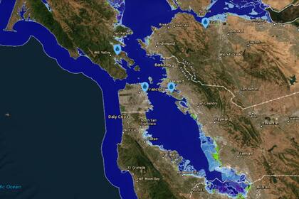 El Aeropuerto Internacional de San Francisco (SFO) quedaría completamente tapado por el agua, al igual que la Reserva Ecológica Eden Landing, cerca de Union City