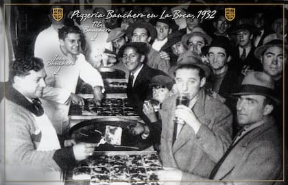 El afiche de Banchero que está en la sucursal de la calle Corrientes.