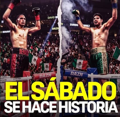 El afiche de DAZN, que televisará la pelea entre Benavidez y el Zurdo Ramírez