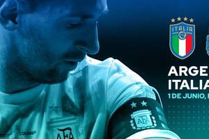 El afiche de la AFA del encuentro que sostendrán Argentina e Italia en Wembley