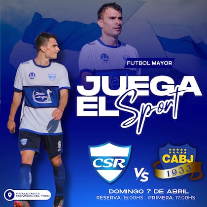 El afiche de promoción del partido entre Sportivo Rivadavia y Boca Juniors de Serodino