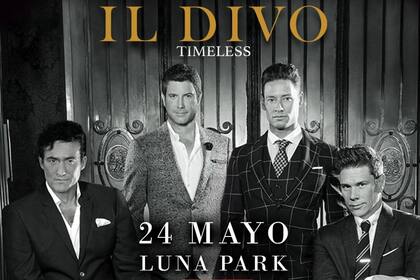 El afiche de promoción del último concierto de Il Divo en la Argentina, el 24 de mayo de 2019