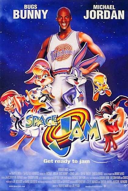 El afiche de Space Jam, el film original de 1996 protagonizado por Michael Jordan.