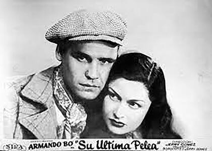 El afiche de "Su última pelea", con Armando Bo y Laura Hidalgo