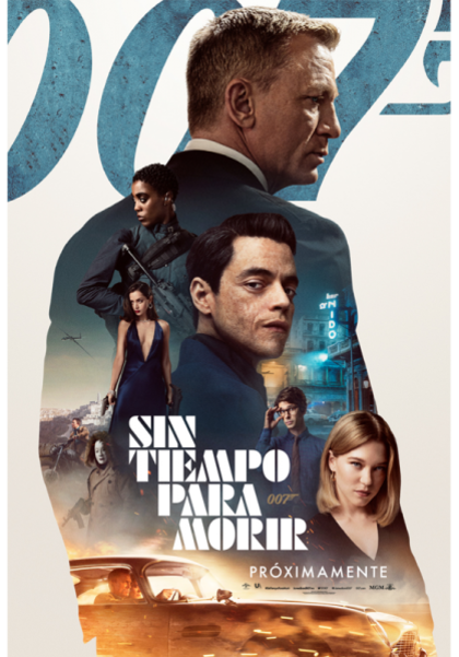 El afiche oficial de Sin tiempo para morir, vigésimoquinta película de James Bond.