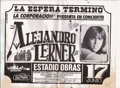 El afiche promocional del show de presentación del disco Todo a pulmón, de Alejandro Lerner
