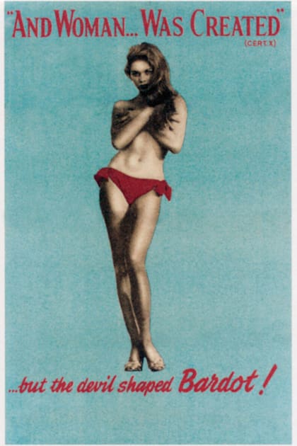 El afiche publicitario de la película Y Dios creó a la mujer (1956), que la convirtió en una estrella mundial