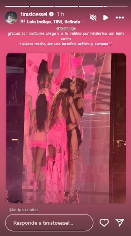 El agradecimiento de Tini Stoessel a Lola Índigo por su invitación