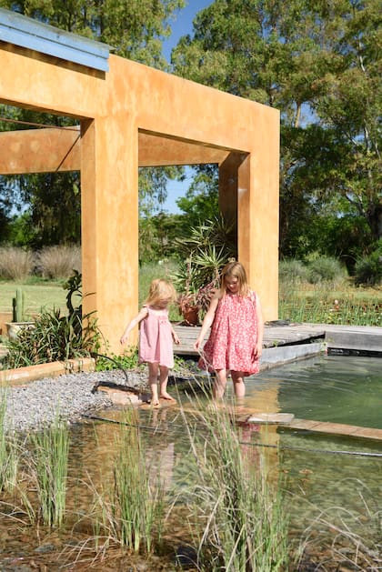 El agua, integrada al paisaje, cambia la percepción térmica y sonora del jardín