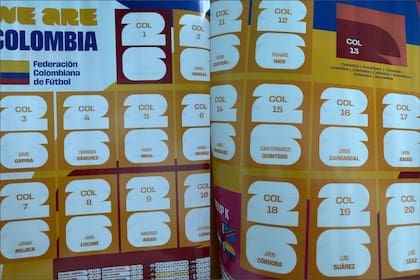 El álbum Panini para el Mundial 2026 incluye a la selección de Colombia en las páginas 34 y 35