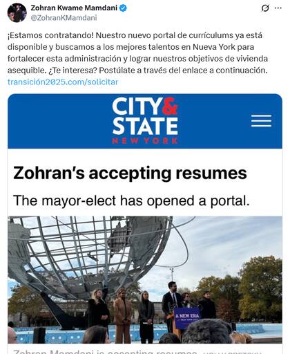 El alcalde electo está en búsqueda de nuevo talento para fortalecer su nuevo equipo