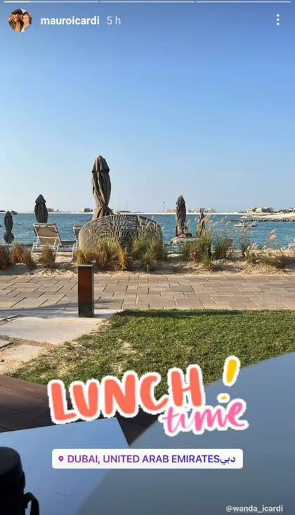 El almuerzo de Mauro Icardi y Wanda Nara en Dubái