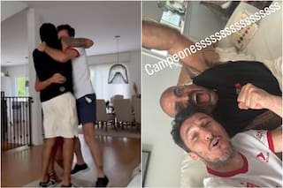 El eufórico festejo de Verón y Pico Mónaco en Miami tras el campeonato de Estudiantes