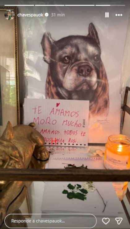 El altar que armaron para despedir a Moro (Foto: Instagram @chavespauok)